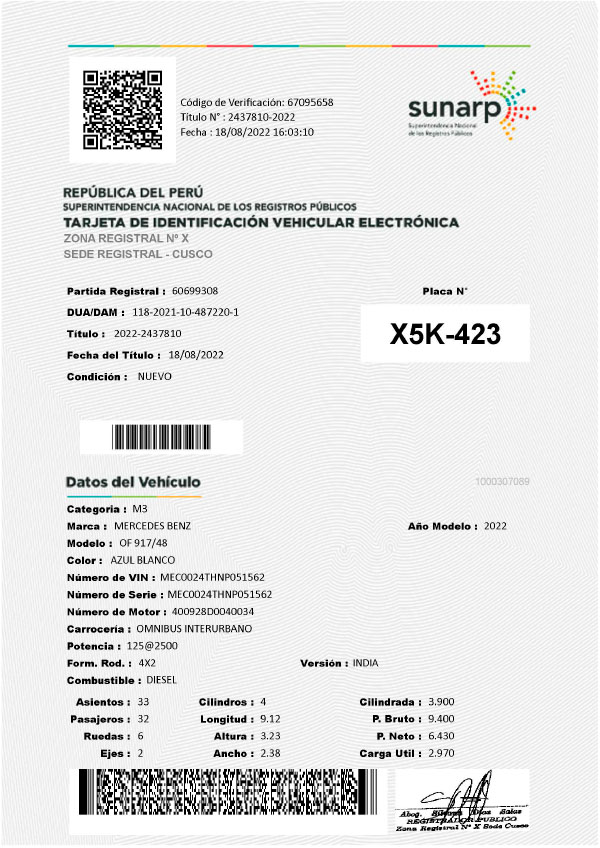 TARJETA DE PROPIEDAD VEHICULAR-QRUMIS