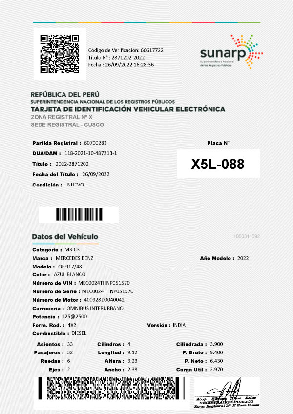 TARJETA DE PROPIEDAD - X5L-088-waynarunas